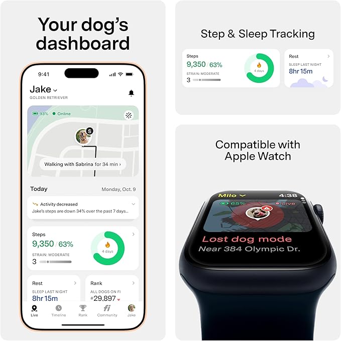 New Fi Series 3+ Smart Dog Tracker Collar GPS Tracker