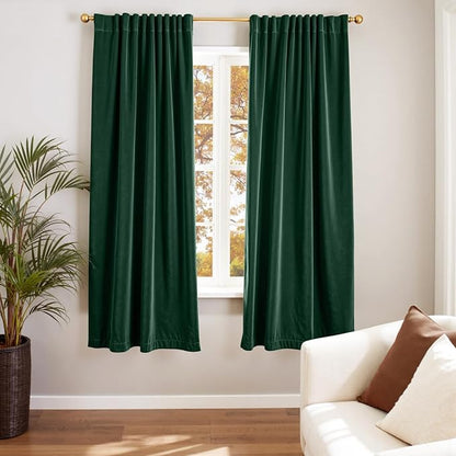 Lazzzy Velvet Blackout Curtains Thermal Insulated Room Window Drapes Super Soft