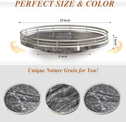 Gray Marble Lazy Susan Turntable