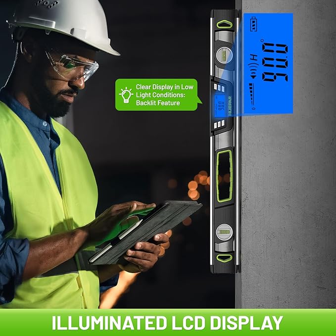 Huepar 48-Inch Digital Level, Professional Smart Precision Torpedo Level Tool