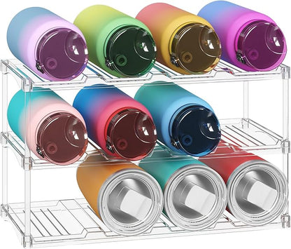 Lifewit Stackable Bottle Storage Organizer, Large Slot Water Bottle Tumbler Cup