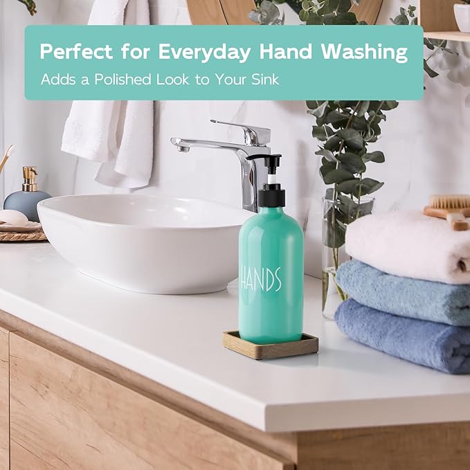 Turquoise Glass Hand Soap Dispenser