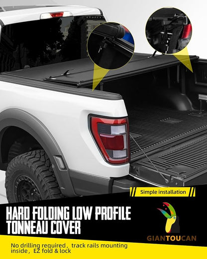 Low-pro Hard Top Tri Fold Tonneau Cover compitable with 2020-2026 Chevy Silverado/GMC Sierra 1500 6.6ft(78.9") Bed, Not for CarbonPro Bed