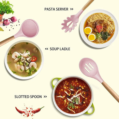 MIBOTE Silicone Cooking Kitchen Utensils Set