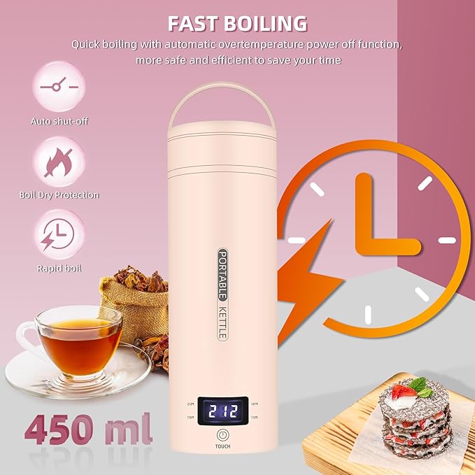 Travel Electric Kettle Portable Small Mini Tea Coffee Kettle Water Boiler