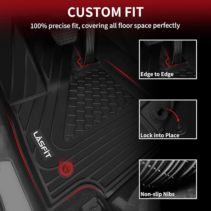 LASFIT Floor Mats Fit for Lexus 2026 2025 2024 2023 2022 NX/NX250/NX350 (Not for Hybrid), All Weather Car Mats for Lexus NX 250/NX 350/NX 350 F Sport TPE Heavy Duty Floor Liners,Front & Rear Rows