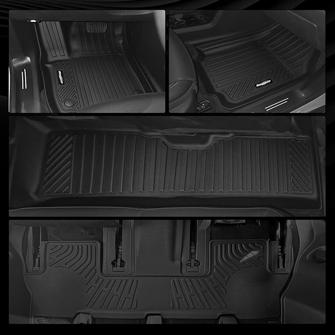 Floor Mats for 2024 2025 2026 Mazda CX-90 7 Seats/Captain Seat, Trunk Mat with Backrest Mat All Weather TPE Protector for Mazda CX-90 Accessories