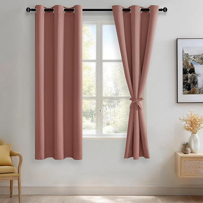 JIUZHEN Dried Rose Blackout Curtains