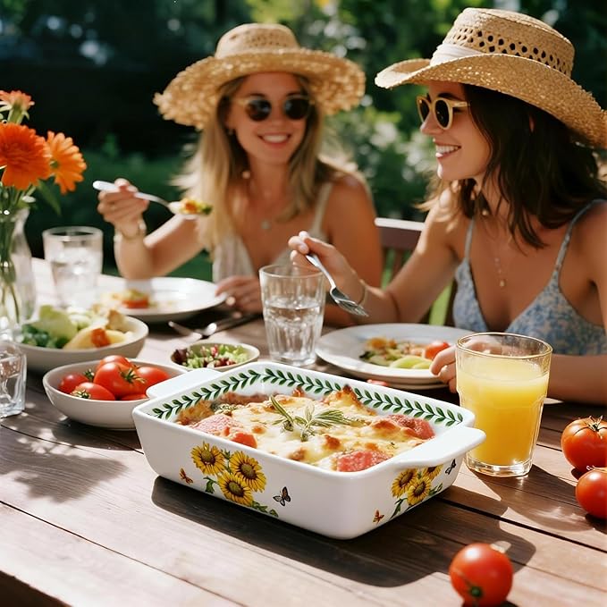 ACMLIFE Ceramic Casserole Dish Set, Ceramic Baking Dish