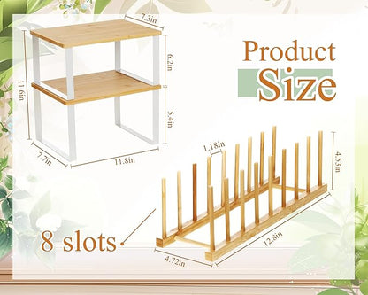 Marsui 4 Pcs Kitchen Organizer Accessories Set Cabinet Organizer Shelf and