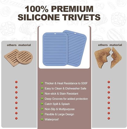Joyhalo Silicone Trivet Mats Pot Holder Hot Pads Plate Holder Gripper Pad Garlic Peeler Drying Mat Coasters