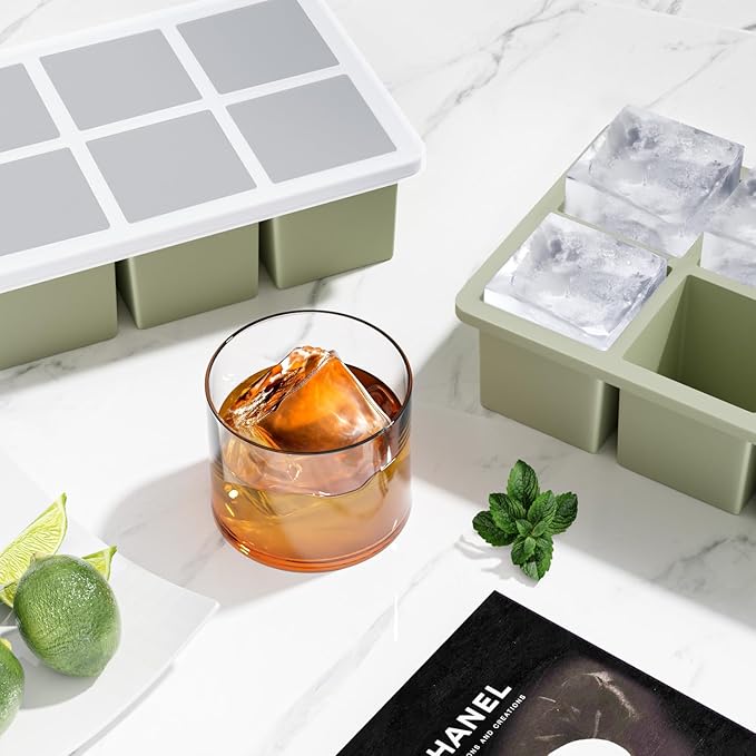 Large Ice Cube Tray for Whiskey: FDDBI Silicone Ice Cube Trays