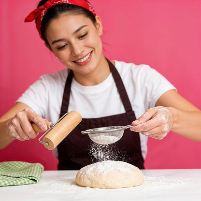 JJUNW Small Rolling Pin, Pizza Dough Roller, Non Stick Wood Pastry Roller