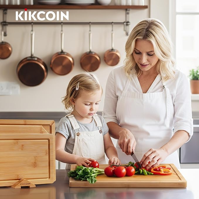 Kikcoin Over Sink Bamboo Cutting Boards