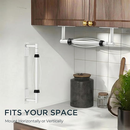 FORIOUS Paper Towel Holder Under Cabinet, Single Hand Operable