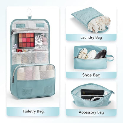 OlarHike 10-Pack Compression Packing Cubes for Travel Essentials,Compressible Expandable Packing Cubes for Suitcase,Luggage Garment Bags for Travel,Handy Helper for Organizing Clothes(Blue Gray)