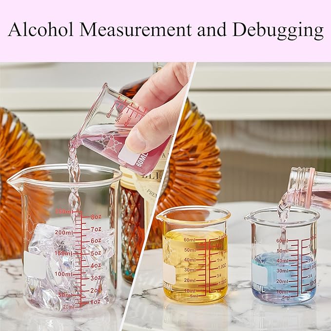 High Borosilicate Glass Measuring Cup-V-Shaped Spout，Glass Measuring Beaker