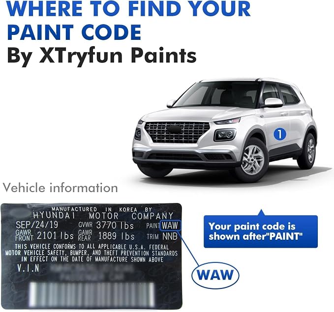P3G Harbor Gray Touch Up Paint for Hyundai, DIY Car Paint Scratch Repair Kit, Automotive Paints, Quick & Easy Fix Scratch Repair Compatible with Elantra/Sonata