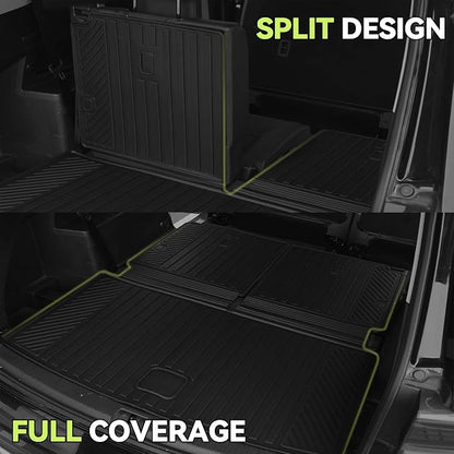 Tongama-Floor Mats for 2022-2025 2026 Kia Carnival Gas, All Weather TPE Floor Liners & Trunk Mat & Backrest Mats & Door Sill Guards for Kia Carnival Gas Waterproof Interior Accessories
