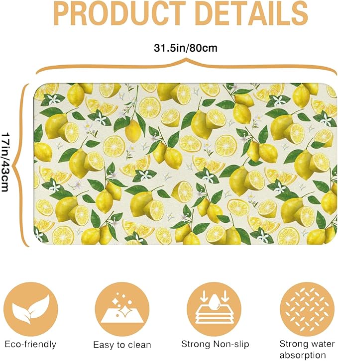 Kitchen Countertop Dish Drying Mat, Super Absorbent Coffee Bar Mat