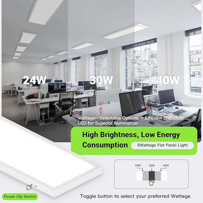1x4 LED Flat Panel Light, Surface Mount Ceiling Light, 5CCT