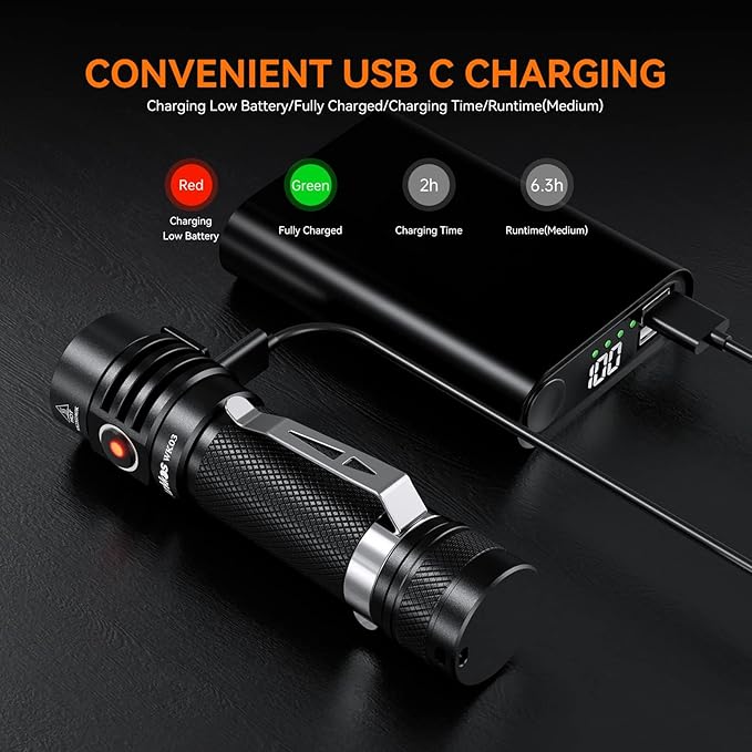 Wurkkos Flashlight WK03-1800 High Lumen Flashlight,SST-40 LED 90CRI 217M 6000K IP68 Waterproof LED Flashlight,EDC Pocket Flashlights 5 Modes for Camping,Home,Emergencies