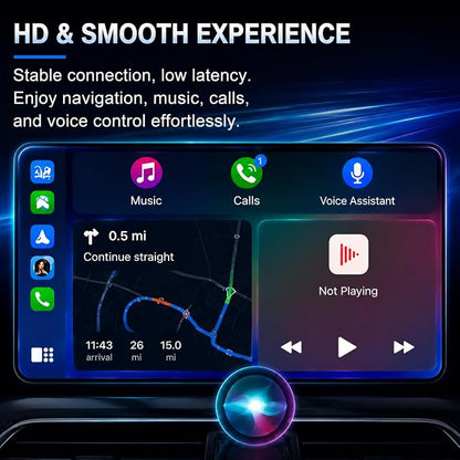 Compact USB Wireless Carplay/Android Auto Adapter for Lamborghini Aventador 2016-2022,Voice Control Plug and Play