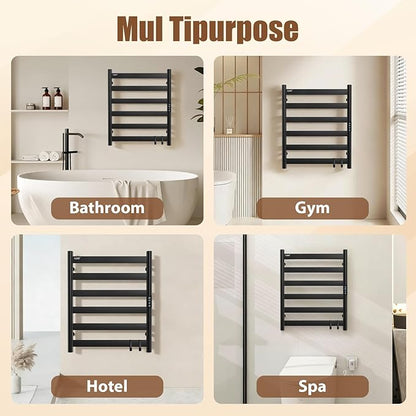 R FLORY Heated Towel Rack for Bathroom, 6 Bar Wall Mounted Towel Warmer Racl