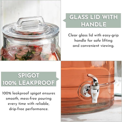 3 Gallon Glass Drink Dispensers