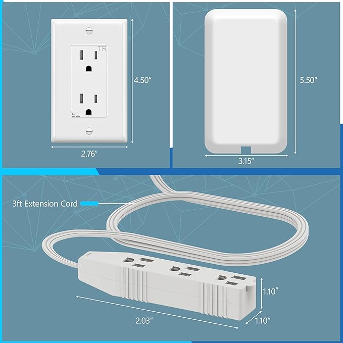 LIDER Flat-Face Outlet Extender