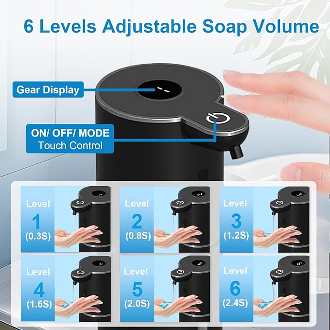 OHIFAST Automatic Liquid Soap Dispenser Touchless, USB Rechargeable Smart Hand
