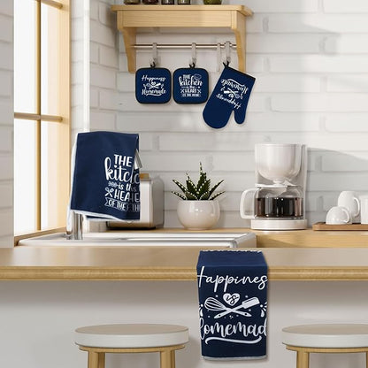 Sratte 6 Pcs Kitchen Decor Accessories Set Farmhouse Towels Pot Holders Oven