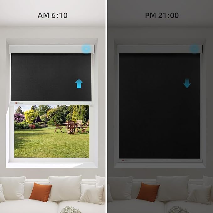ZSTARR Motorized Smart Blind for Window, Automatic Blackout Roller Shade