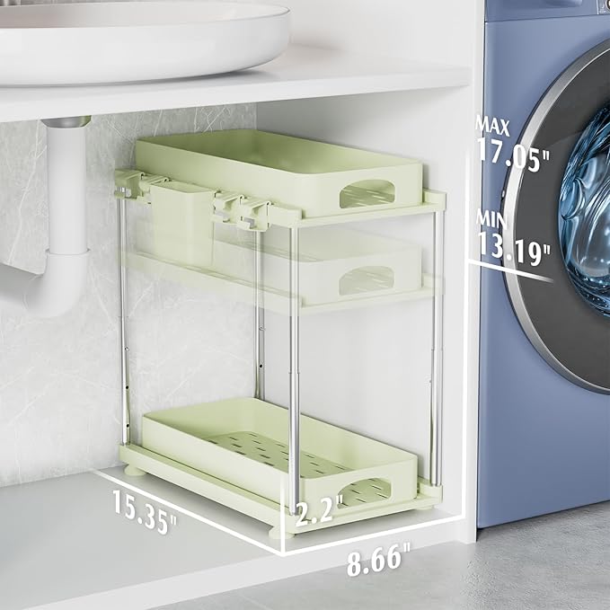 VERIFOST Under Sink Organizer, 2 Pack Under Kitchen Bathroom Cabinet Organizer