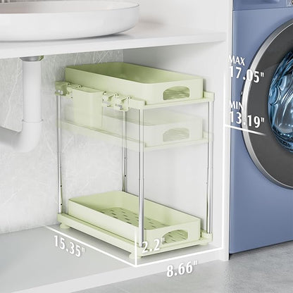 VERIFOST Under Sink Organizer, 2 Pack Under Kitchen Bathroom Cabinet Organizer