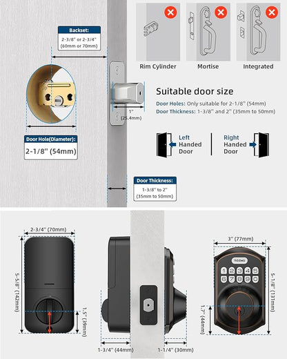 TEEHO TE001 Keyless Entry Door Lock