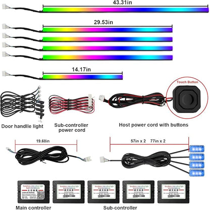 Dreamcolor Acrylic Interior Car Lights, AMKI Car LED Strip Light