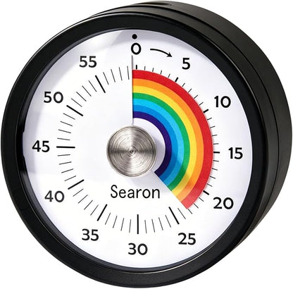 Searon Quiet Visual Timer with Magnet, Countdown Timer with Rainbow Disk and