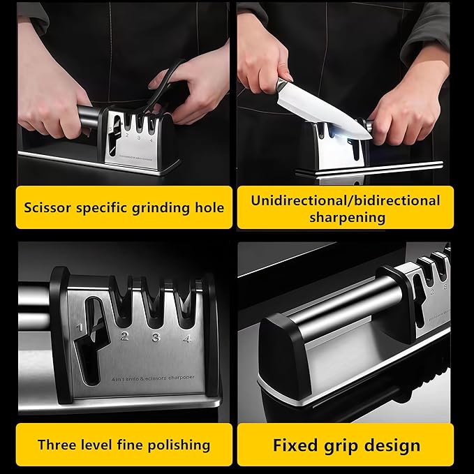 Knife Sharpeners, 4 in 1 Professional Chef's Kitchen Knife Accessories