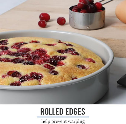 Martha Stewart Gallen 8 Inch Round Nonstick Carbon Steel Cake/Bake Pan