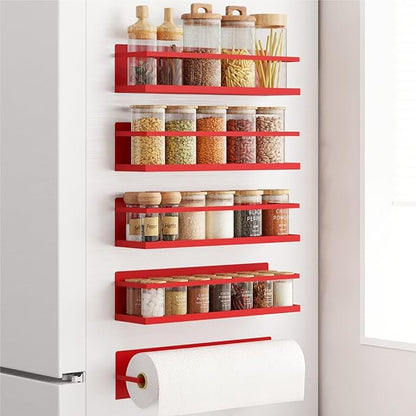 Magnetic Spice Rack For Refrigerator, Space Saving Magnetic Shelf For Fridge