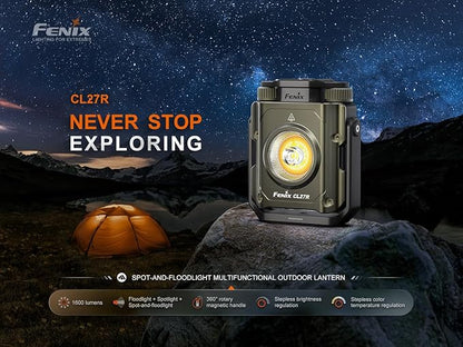 EdisonBright Fenix CL27R 1200 Lumen Rechargeable LED Compact Multi functonal Lantern with EBR Accessory Box