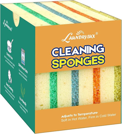 LAUNDRYLUX Scrub Sponge, Dual-Sided Temperature-Responsive Scrubber