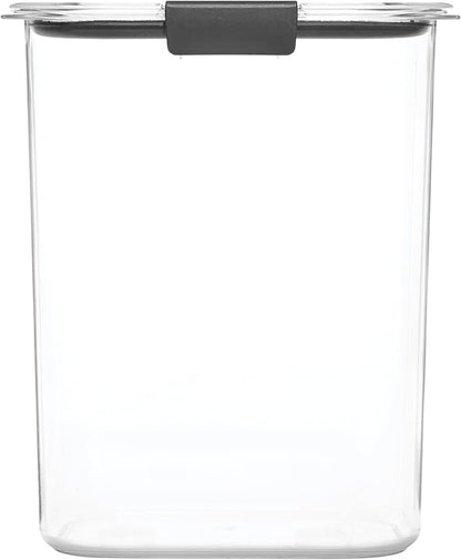 Rubbermaid Brilliance 16-Cup Airtight Food Storage Container with Lid Clear/Grey - optimal for pantry organization flour sugar and food storage