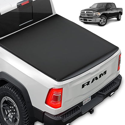 Tonneau Cover Soft Tri-Fold Truck Tonneau Cover for Ram 1500 (Classic ONLY) (2002-2025) / Ram 2500 & 3500 (2003-2020) with 6.4 ft Bed, All-Weather Folding Truck Bed Cover