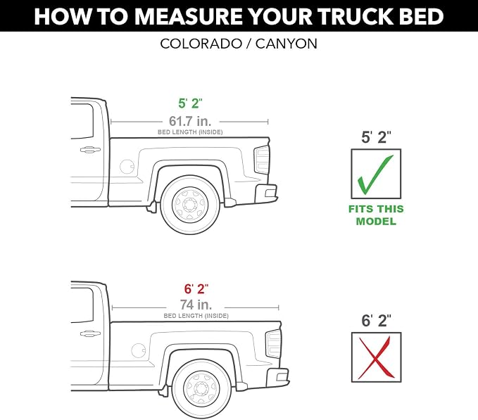 RealTruck Roll-N-Lock M-Series Retractable Truck Bed Tonneau Cover | LG261M | Fits 2015 - 2022 Chevy/GMC Colorado/Canyon 5' 2" Bed (61.7")