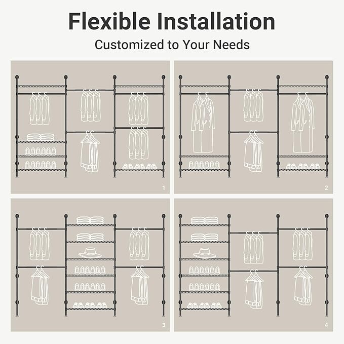 Timate F3 Plus Wall Mounted Clothes Rack Industrial Pipe Clothing Rack