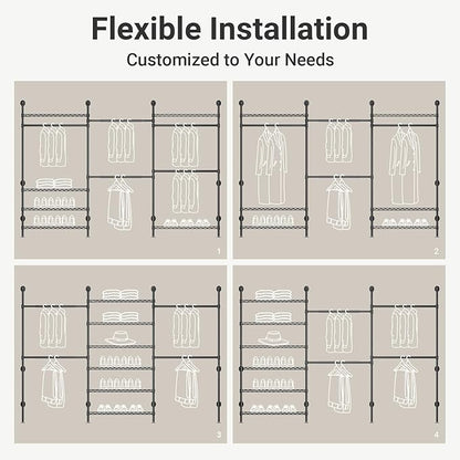 Timate F3 Plus Wall Mounted Clothes Rack Industrial Pipe Clothing Rack