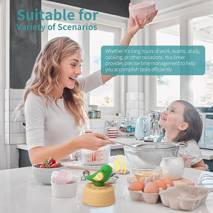 Mechanical Kitchen Timer, Cute Wind Up 60-Minute Manual Countdown