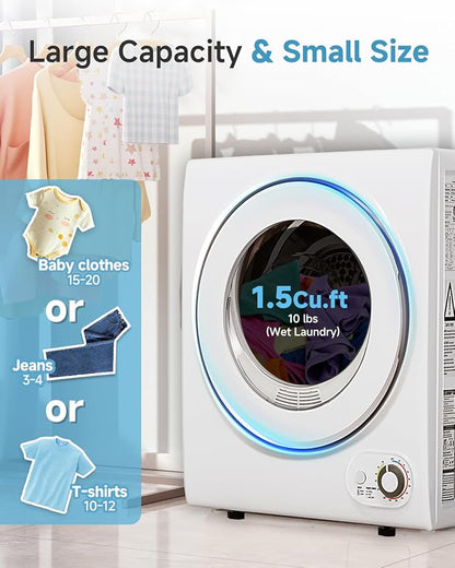 110V Portable Dryer – 850W Compact Clothes Dryer